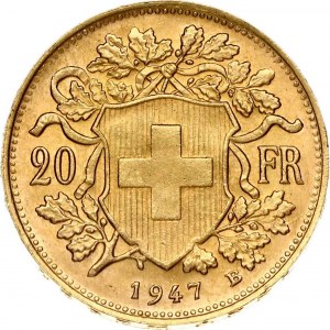 Švýcarsko 20 franků 1947B