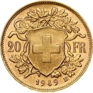 Švýcarsko 20 franků 1949B