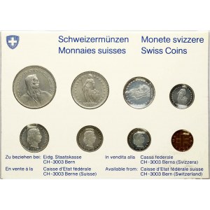 Switzerland 1 Rappen - 5 Francs 1979 Set of 8 Coins