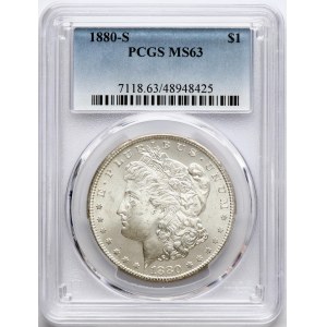 USA Morgan Dollar 1880 S PCGS MS 63