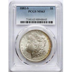 USA Morgan Dollar 1882 S PCGS MS 63