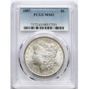 USA Morgan Dollar 1887 PCGS MS 63