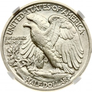 USA 1/2 Dollar 1942 Walking Liberty NGC AU 50