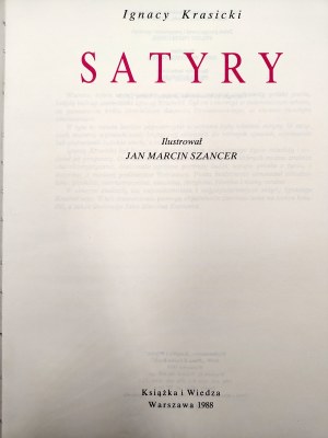 Ignacy Krasicki - Satires - illustrated by Jan Marcin Szancer, Warsaw 1988