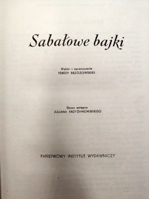 Brzozowska T. - Sabałowe bajki - Warsaw 1969, Skoczylas, [ First Edition.]