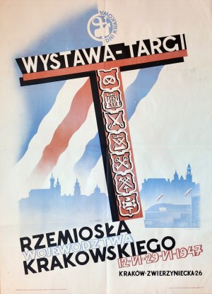 Affiche - Exposition de l'artisanat de la province de Cracovie - Cracovie 1947, réalisée par Witold Chomicz