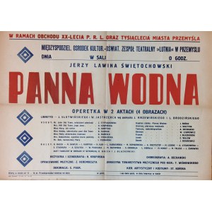 Plakat - Operetka - Panna Wodna - Teatr Przemyśl 1965
