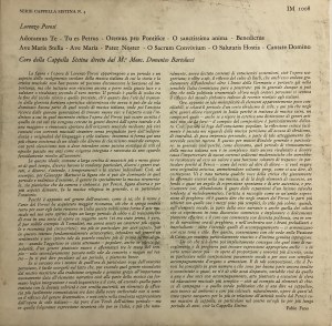 Lorenzo Perosi, Cappella Sistina, Sistine Chapel Choir, Domenico Bertolucci (vinyl)