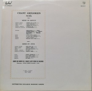 Choir of the monks of the Abbey of Saint-Pierre de Solesmes - Gregorian Chorale : Christmas (vinyl)