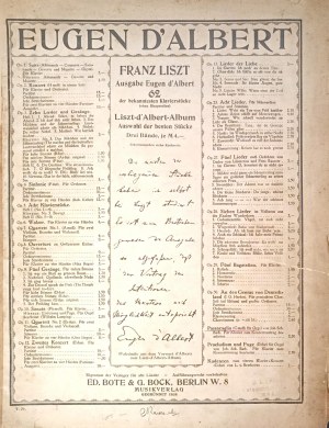 Eugen d'Albert - Franz Liszt Ausgabe, No. 62 (notes)