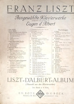Eugen d'Albert - Franz Liszt Ausgabe, No. 62 (notes)