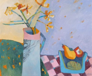 Anzhela Tistyk, Nature morte avec fleurs et fruits, 2025