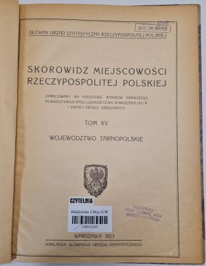 TARNOPOLSKIE VOIVODSHIP - Index of localities of the Republic of Poland TOM XV