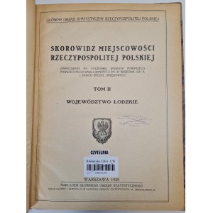 WOJEWÓDZTWO ŁÓDZKIE - Skorowidz miejscowości Rzeczpospolitej Polskiej TOM II