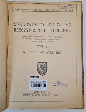 WOJEWÓDZTWO WOULINSKIE - Index of localities of the Republic of Poland TOM IX