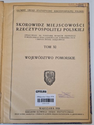 POMORSKIE VOIVODSHIP - Index of localities of the Republic of Poland TOM XI