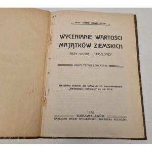 MOSZCZYŃSKI Stefan - WYCENIANIE WARTOŚCI MAJĄTKÓW ZIEMSKICH PRZY KUPNIE I SPRZEDAŻY