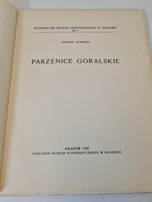 SEWERYN Tadeusz - PARZENICE GORALSKIE Wyd. 1930 ILLUSTRATIONS