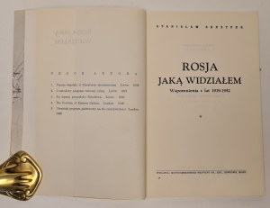 Skrzypek Stanisław - Russia as I saw it. Memories of the years 1939-1942. 1st edition. Newtown 1949