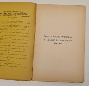 Kraushar Alexander - The colloquial life of Warsaw at the time of November 1830-1831. Warsaw 1910