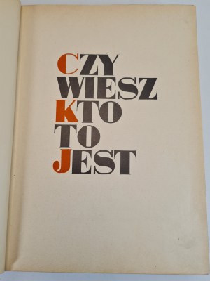 ŁOZA Stanisław - CZY WIESZ KTO TO JEST, Warsaw 1938