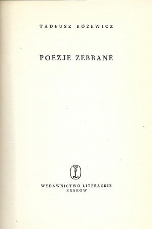 Tadeusz Różewicz - Collected Poems