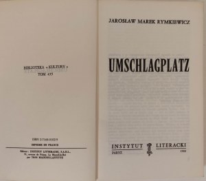 RYMKIEWICZ Jaroslaw Marek - UMSCHLAGPLATZ Paris 1988