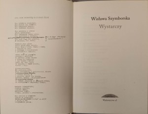 SZYMBORSKA Wisława - WYSTARCZY Wydanie 1