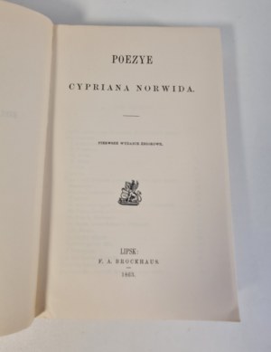 NORWID Cyprian - POETIES Reproduction of the first edition Leipzig 1863