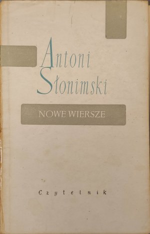 SŁONIMSKI Antoni - NOWE WIERSZE Wydanie 1 Portrait of the author KONARSKA