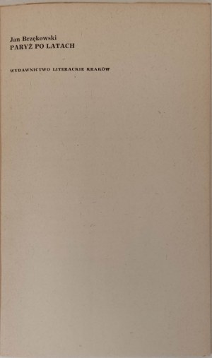 BRZĘKOWSKI Jan - PARIS AFTER YEARS Edition 1