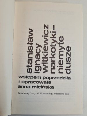 WITKIEWICZ Stanisław Ignacy - NARKOTYKI - NIEMYTE DUSZE, Issue 1, 1975