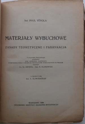 Verola Paul - EXPLOSIVE MATERIALS, ed.1924