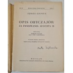 KITOWICZ Jędrzej - OPIS OBYCZAJÓW ZA PANOWANIA AUGUSTA III Opracował Roman Pollak
