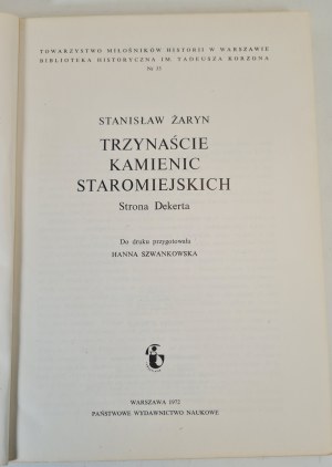 ZARYN Stanislaw - THIRTEEN STONES OF STAROMIA, Issue 1 of 1972. [illustrations]