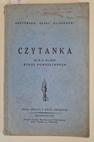 GROTOWSKA, GUTRY, KLINGEROWA - READING for the second grade of secondary schools, Jerusalem 1943