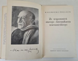 POLLACK Kazimierz - ZE WSPOMNIEŃ STAREGO DZIENNIKARZA WARSZAWSKIEGO in the series Library of the Mermaid, published 1961.