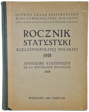 ANNUAL STATISTICS OF THE REPUBLIC OF POLAND year of publication VI 1928 in Polish and French