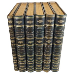 RACINET Auguste - LE COSTUME HISTORIQUE 1-6 DUŻE FOLIO PIĘKNA OPRAWA Z EPOKI