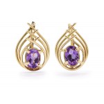 Earrings with amethysts, early 21st century jewelry, pr. gold "0.585"