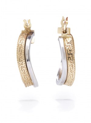 Gold earrings, early 21st century jewelry, pr. 0.585 gold, white + yellow gold
