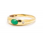 Ring with emerald and diamonds, 2nd half of 20th century jewelry, pr. gold "0.585"