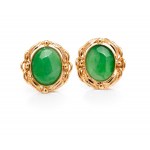 Earrings with chrysoprase, early 21st century jewelry, pr. gold "0.585"