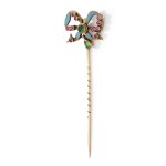 Pin in the form of a bow, early 20th century jewelry, enamel/gold pr. 0.580