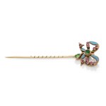 Pin in the form of a bow, early 20th century jewelry, enamel/gold pr. 0.580
