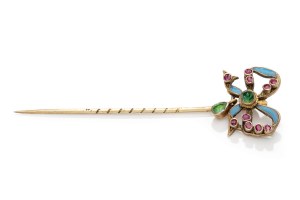 Épingle à nœud, début du 20e siècle bijoux, émail/or pr. 0,580
