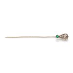 Pin with openwork decoration, 2nd half of 20th century jewelry, white gold pr. ~ "0.585"