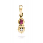Pendant with diamond and ruby, early 21st century jewelry, pr. 0.585 gold