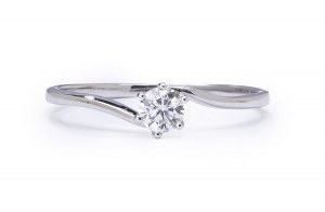 Diamond ring, early 21st century jewelry, white gold pr. ~ 0.585