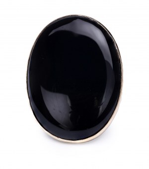 Obsidian ring, 2nd half of 20th century jewelry, pr. 
